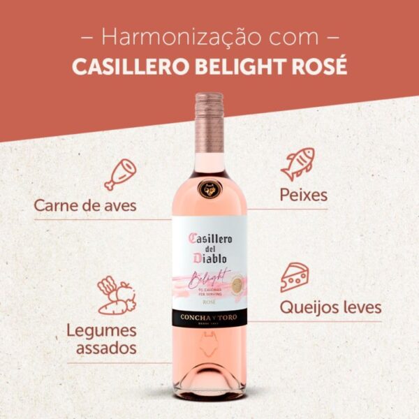Vinho Casillero Del Diablo Reserva Belight Rose 750ml Kit Com 3 Garrafas - Imagem 3