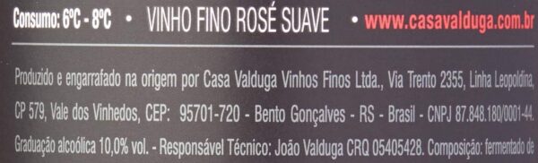 Casa Valduga Vinho Naturelle Rosé Frizz Suave 750Ml - Imagem 2