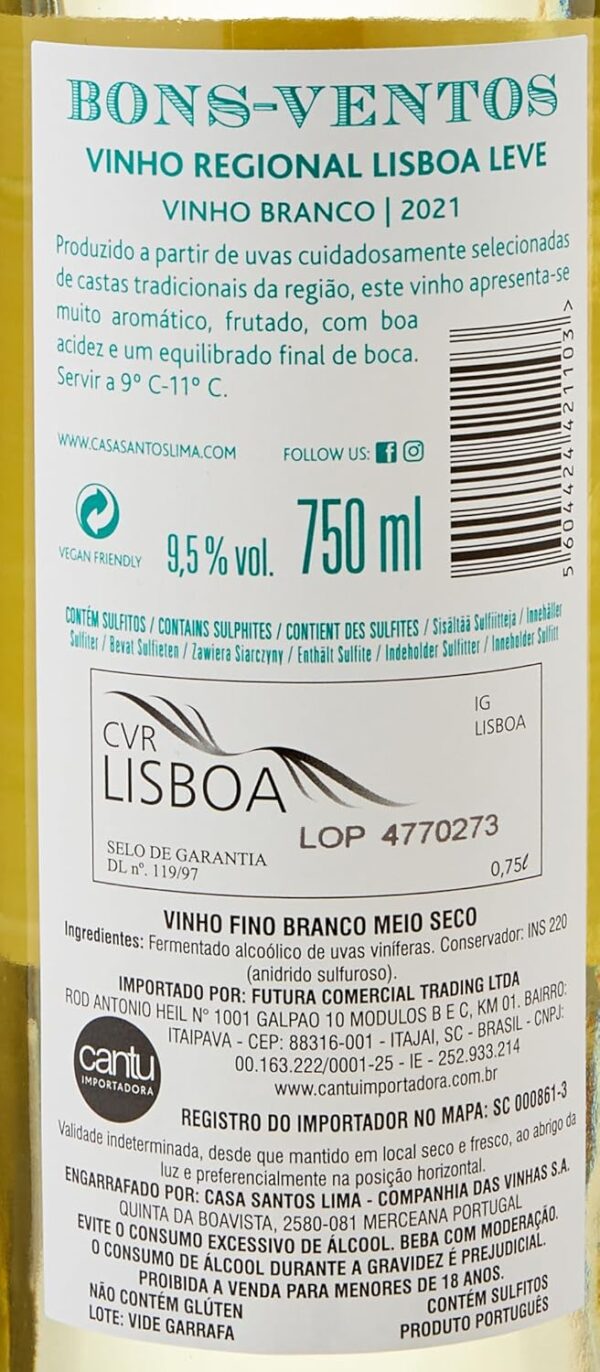Casa Santos Lima Vinho Quinta De Bons Ventos Fresh Branco - Imagem 6