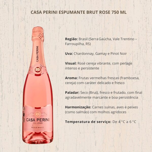 Casa Perini Espumante Brut Rose 750 Ml - Imagem 4
