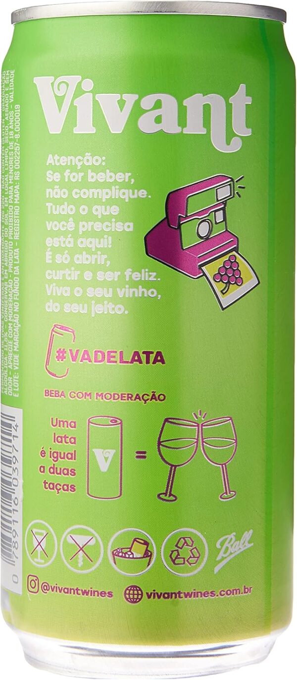 Vinho Branco em Lata Vivant Wines, 269ml - Imagem 2