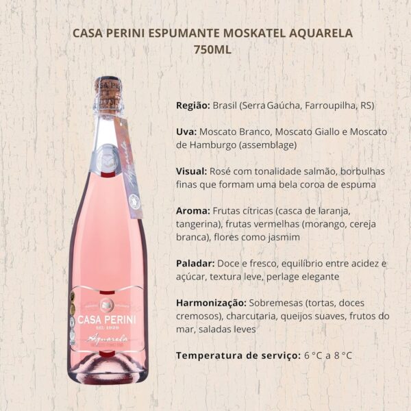 Casa Perini Espumante Moskatel Aquarela 750 Ml - Imagem 4